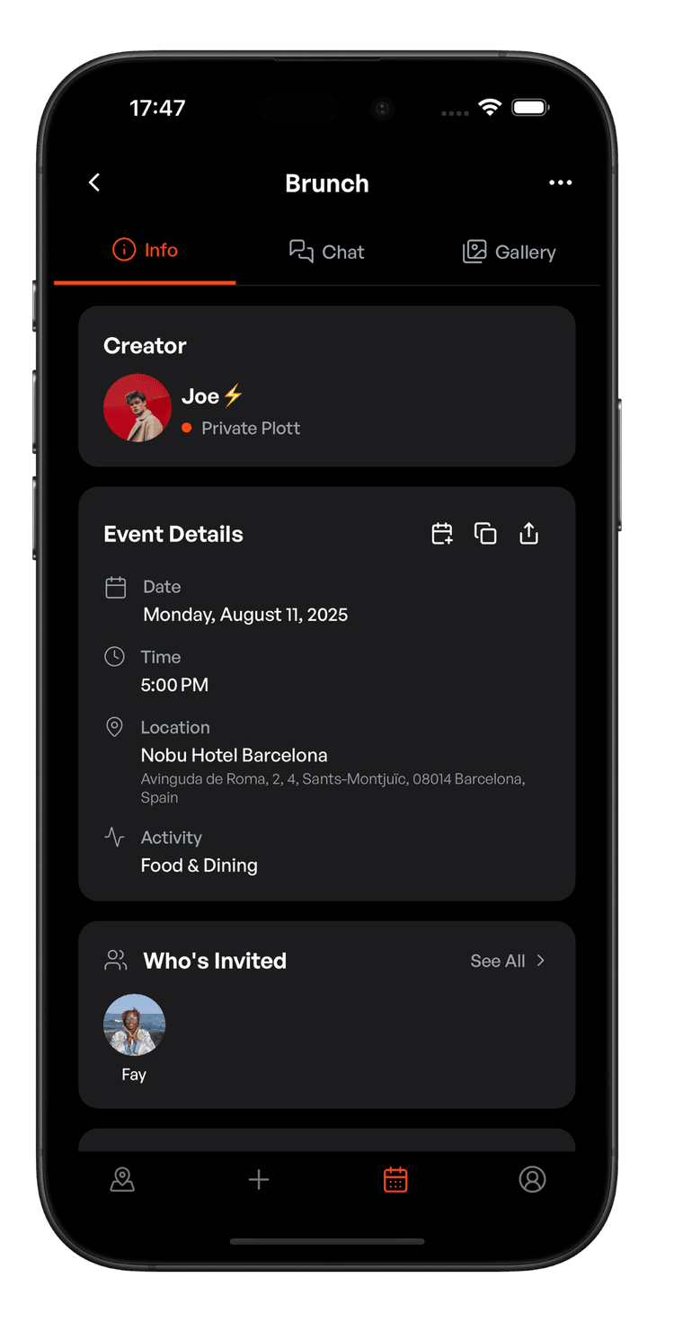 Meal planning interface in Tummi app
